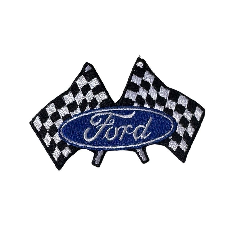 Ford Race Flag Double Checkered Embroide Patch